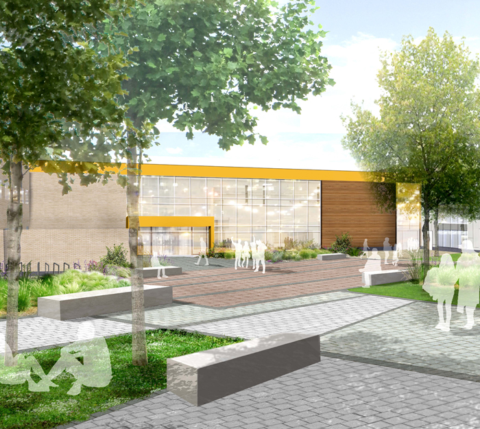 Mildenhall hub central plaza - artists impression